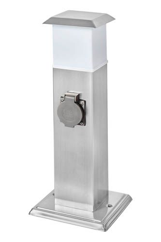 Світильник садовий DELUX TOWER SMS-202GL E14 з розеткою IP44 нержавіюча сталь