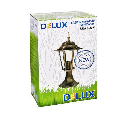 Світильник садовий DELUX PALACE A004 60W Е27 IP44 чорно-золотий