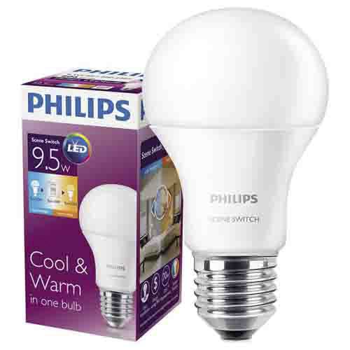 Лампа LED PHILIPS груша Scene Switch Bulb 9.5-60W E27 3000K-6500K A60