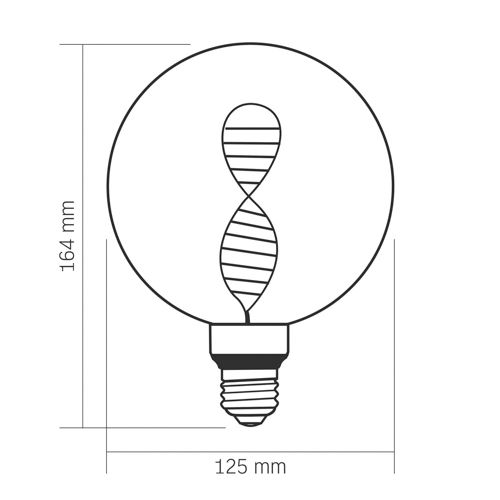Лампа LED Videx філаментна VL-DNA-G125-C 3.5W 1800К Е27
