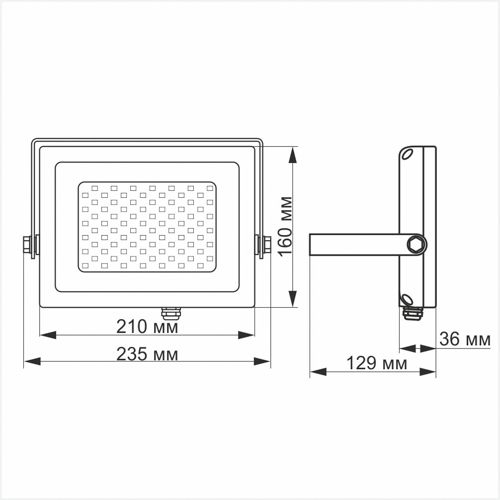 LED прожектор Videx PREMIUM 50W 5000К білий