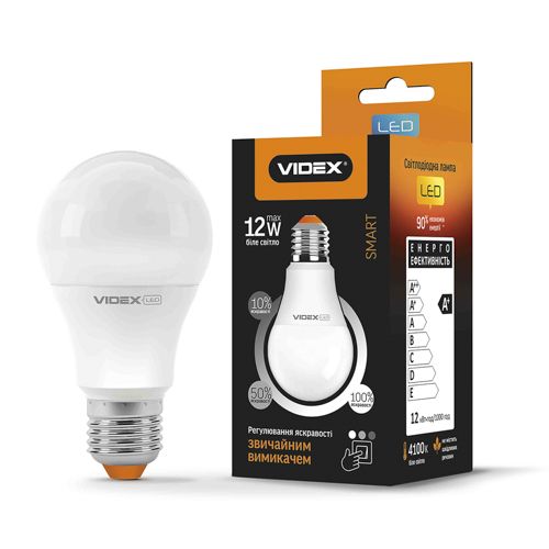 Лампа LED Videx з регулюванням яскравості A60eD3 12W 4100К Е27