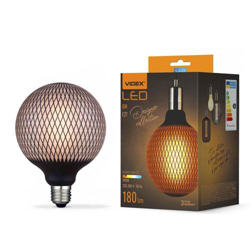 Лампа LED Videx філаментна VL-DG125BP 6W 1800К Е27 Black Magician net
