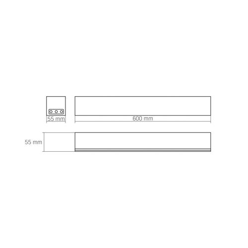 LED світильник лінійний магістральний Videx BNL02 24W 0.6М 5000К 220V чорний