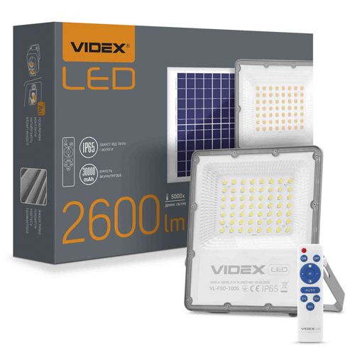 LED прожектор Videx автономний 2800lm 5000К