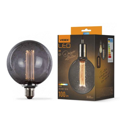 Лампа LED Videx філаментна VL-DI-G125FC1979S 4W 1800К Е27 Smoke
