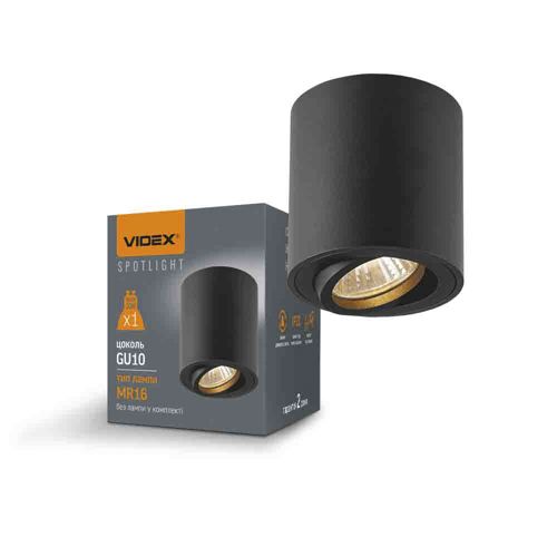 LED світильник під лампу GU10 Videx VL-SPF12A-B накладний чорний