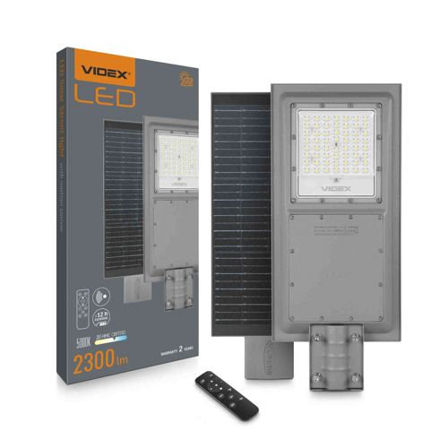 Ліхтар LED вуличний Videx автономний 2300lm 5000К (VL-SLSO-082-S)