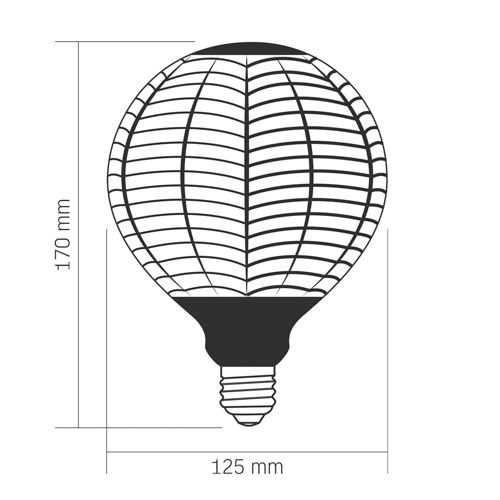 Лампа LED Videx філаментна VL-DG125BN 6W 1800К Е27 Black Magician pine needles