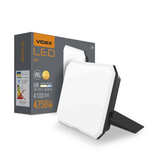 LED прожектор Videx F3 50W 5000К 220V чорний