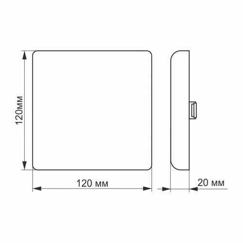 LED світильник безрамковий квадратний Videx 15W 4100К