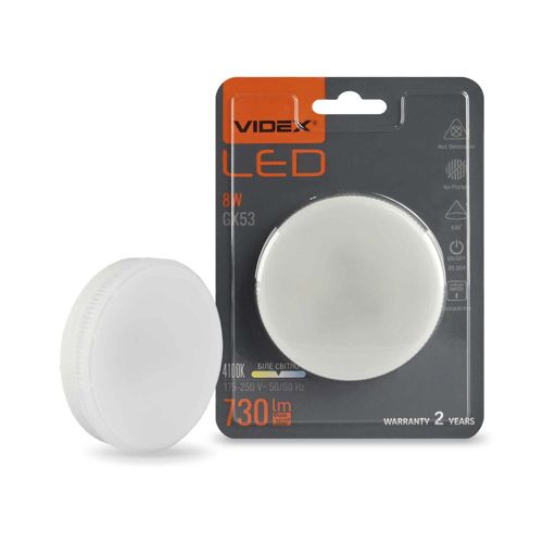 Лампа LED Videx 8W 4100К 220V GX53