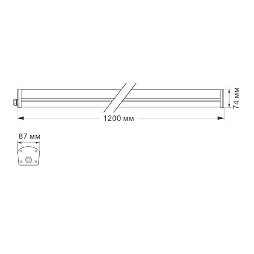 LED світильник лінійний Videx 48W 1,2М 5000К