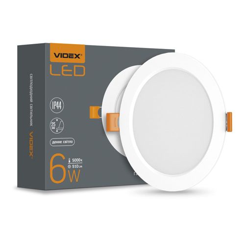 LED світильник Videx Back вбудований круглий 6W 5000К