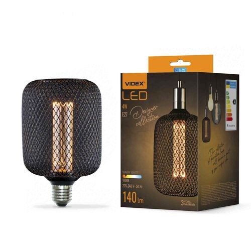 Лампа LED Videx філаментна VL-DBMC100162 4W 1800К Е27 Black Chainmail style