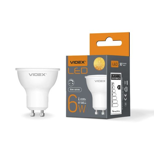 Лампа LED Videx MR16еD 6W 4100К GU10 дімерна