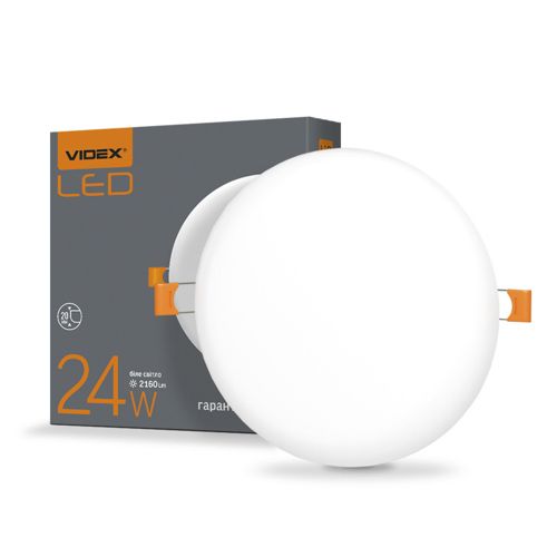 LED світильник безрамковий круглий Videx 24W 4100К