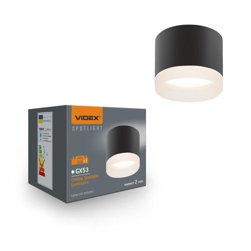 LED світильник під лампу Videx GX53 VL-SPF25A-B накладний чорний