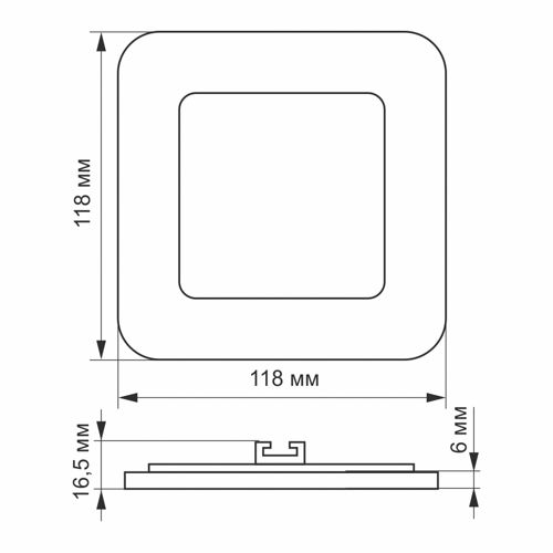 LED світильник вбудований квадрат Videx 6W 5000К