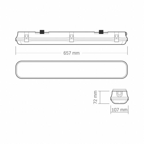 LED світильник лінійний під лампу Videx 2хТ8 0,6М 220V IP65
