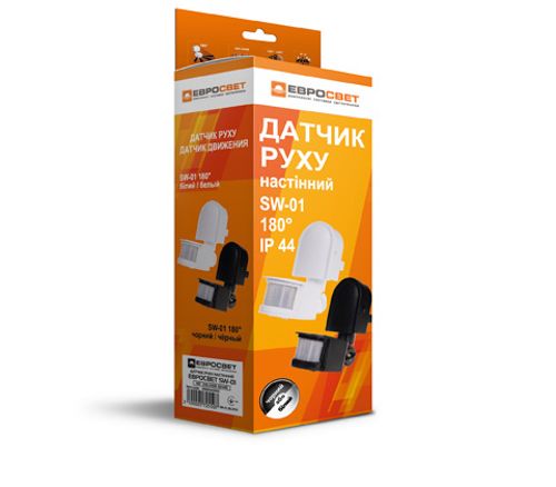 Датчик руху Євросвітло SW-01 настінний 180° IP44 білий