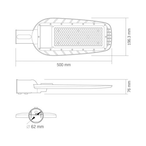 Ліхтар LED вуличний Videx IP65 100W 10000lm 5000К