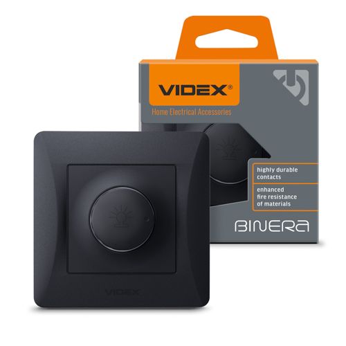 Димер Videx 600W чорний графіт BINERA