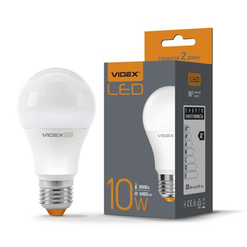 Лампа LED Videx A60e 10W 3000К Е27