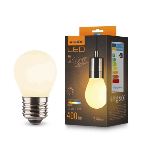 Лампа LED Videx філаментна VL-DG45MO 4W 3000К Е27 Porcelain dimmable
