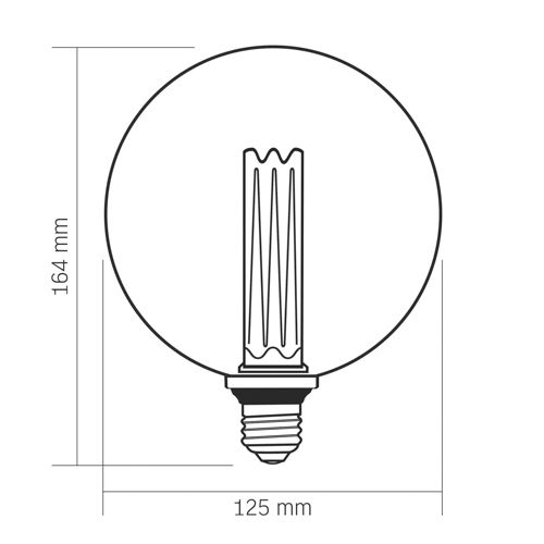 Лампа LED Videx філаментна VL-DI-G125FC1980S 4W 1800К Е27 Smoke