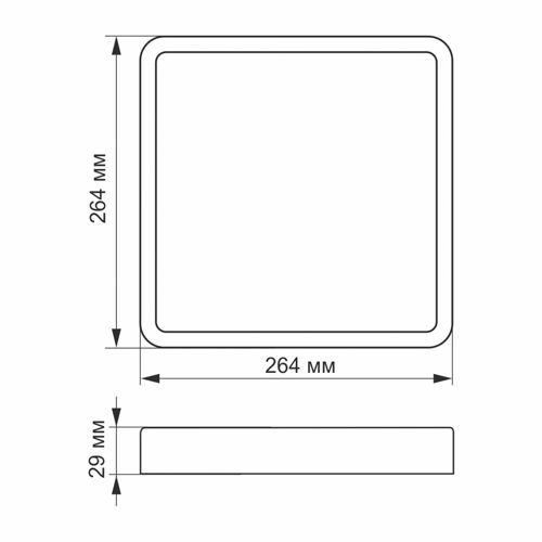 LED світильник накладний квадрат Videx 24W 5000К білий
