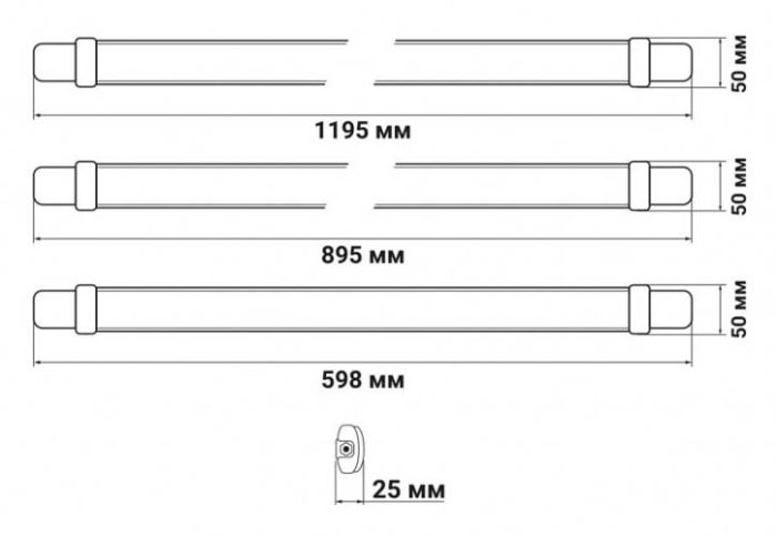 Фітосвітильник Feron AL7003-2 24W 920мм IP65 вологозахищений для рослин і теплиць