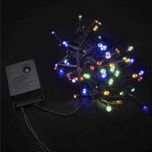 Внутрішня гірлянда Delux STRING 100LED 5м RGB чорний провід IP20