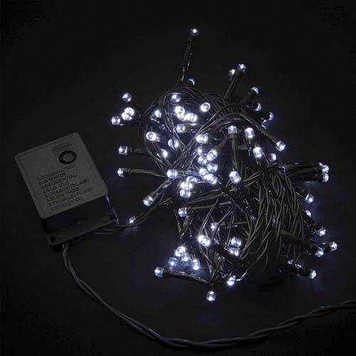 Внутрішня гірлянда Delux STRING 100LED 5м біле чорний провід IP20