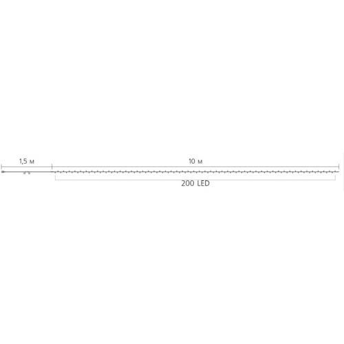 Внутрішня гірлянда Delux STRING 200LED 10м біле прозорий провід IP20