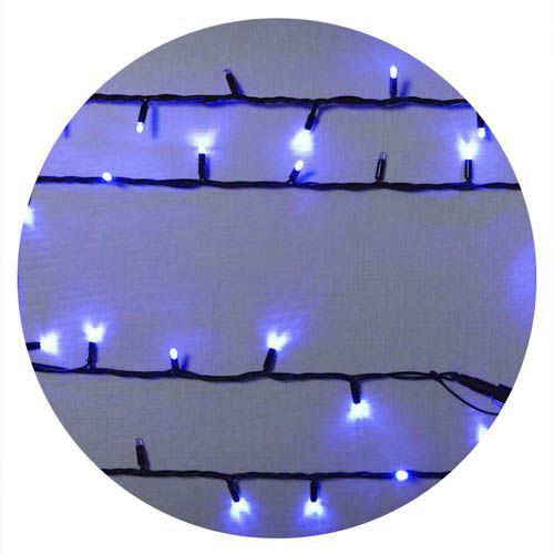Зовнішня гірлянда Delux STRING 100LED 10м синє чорний провід IP44