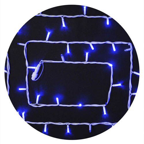 Зовнішня гірлянда Delux STRING 100LED 10м блимаюча синє білий провід IP44