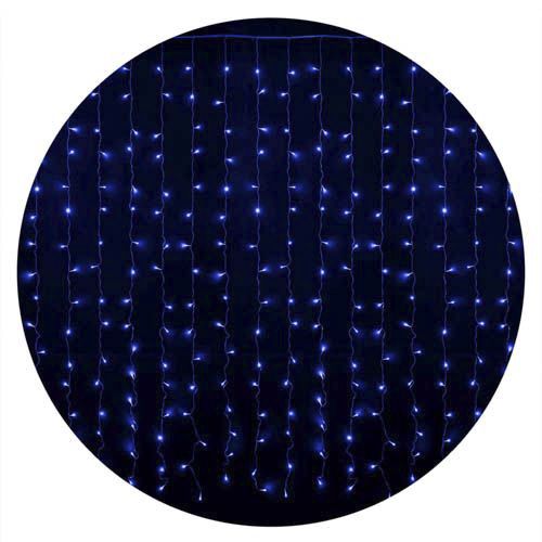 Внутрішня гірлянда Delux CURTAIN 320LED 3х3м синє прозорий провід IP20