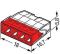 Клема COMPACT PUSH WIRE WAGO 4-провідна 0.5-2.5 мм.кв прозора/червона без пасти