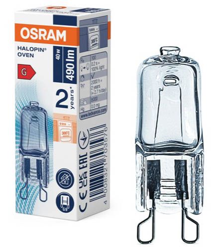 Лампа галогенна OSRAM HALOPIN OVEN 40W 230V G9 2700К (4008321703576)