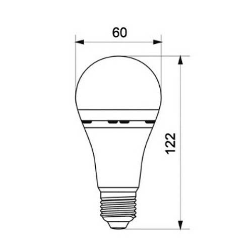 Лампа LED OSRAM груша з акумулятором 8W 6500K 230V E27