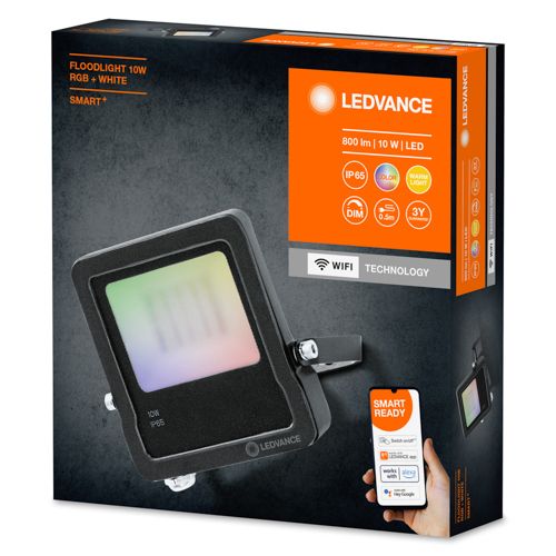 LED прожектор LEDVANCE Smart WIFI Floodlight 10W RGBW чорний IP65