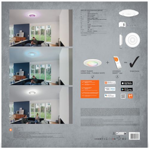 LED світильник LEDVANCE Smart WIFI Orbis Rumor 32W RGBW білий