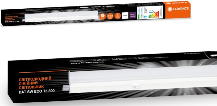 LED світильник лінійний LEDVANCE ECO T5 3,4W 4000K 340Lm 0,3м