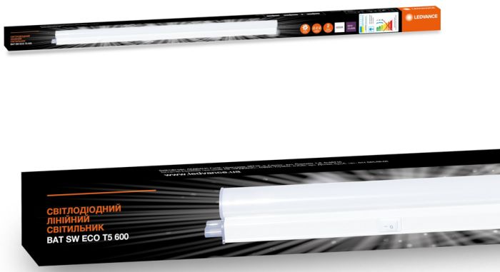 LED світильник лінійний LEDVANCE ECO T5 6,5W 4000K 720Lm 0,6м