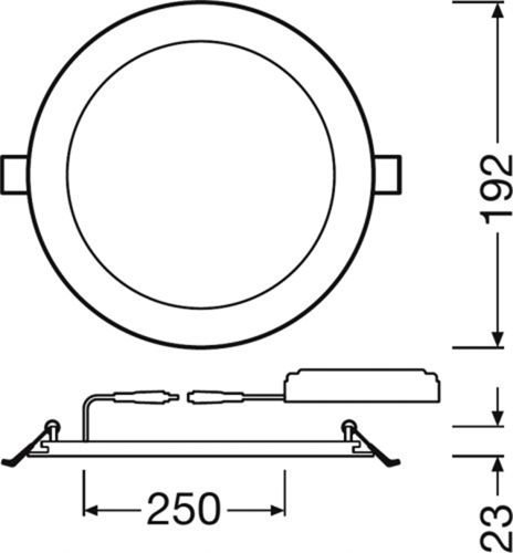 LED вбудований стельовий світильник LEDVANCE DOWNLIGHT SLIM ALU 180 17W 4000K Білий