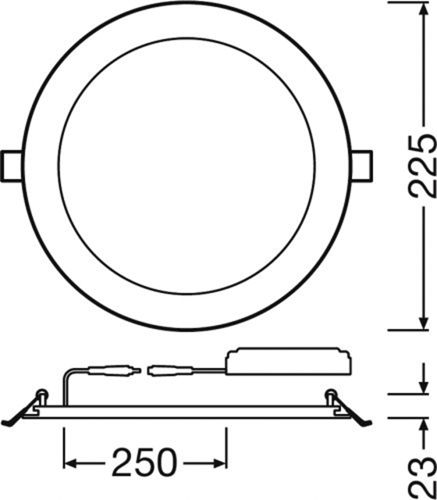 Світильник LEDVANCE DOWNLIGHT SLIM ALU 22W 4000К IP20 Білий