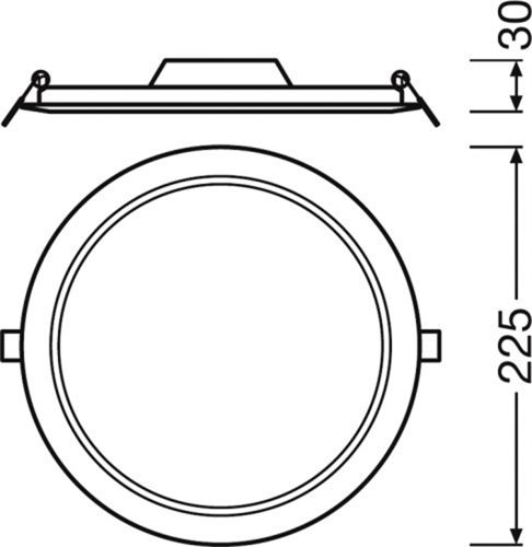 LED світильник вбудований потоловий DOWNLIGHT SLIM DN210 18W 3000K Білий