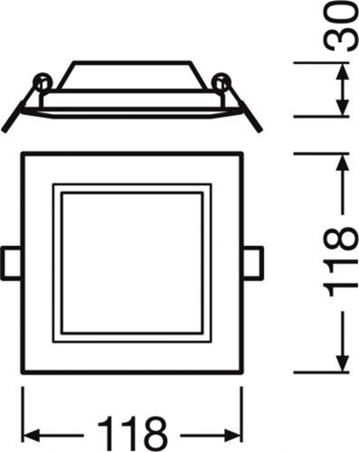 Світильник LEDVANCE DOWNLIGHT SLIM SQUARE 6W 3000К IP20 Білий