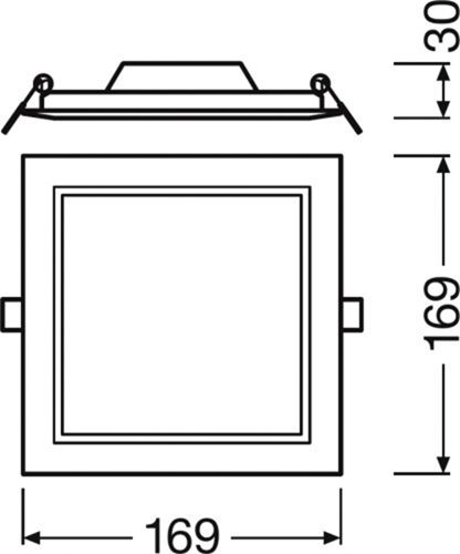 LED світильник вбудований LEDVANCE DL SLIM SQ155 12W 4000K IP20 Білий